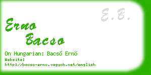 erno bacso business card